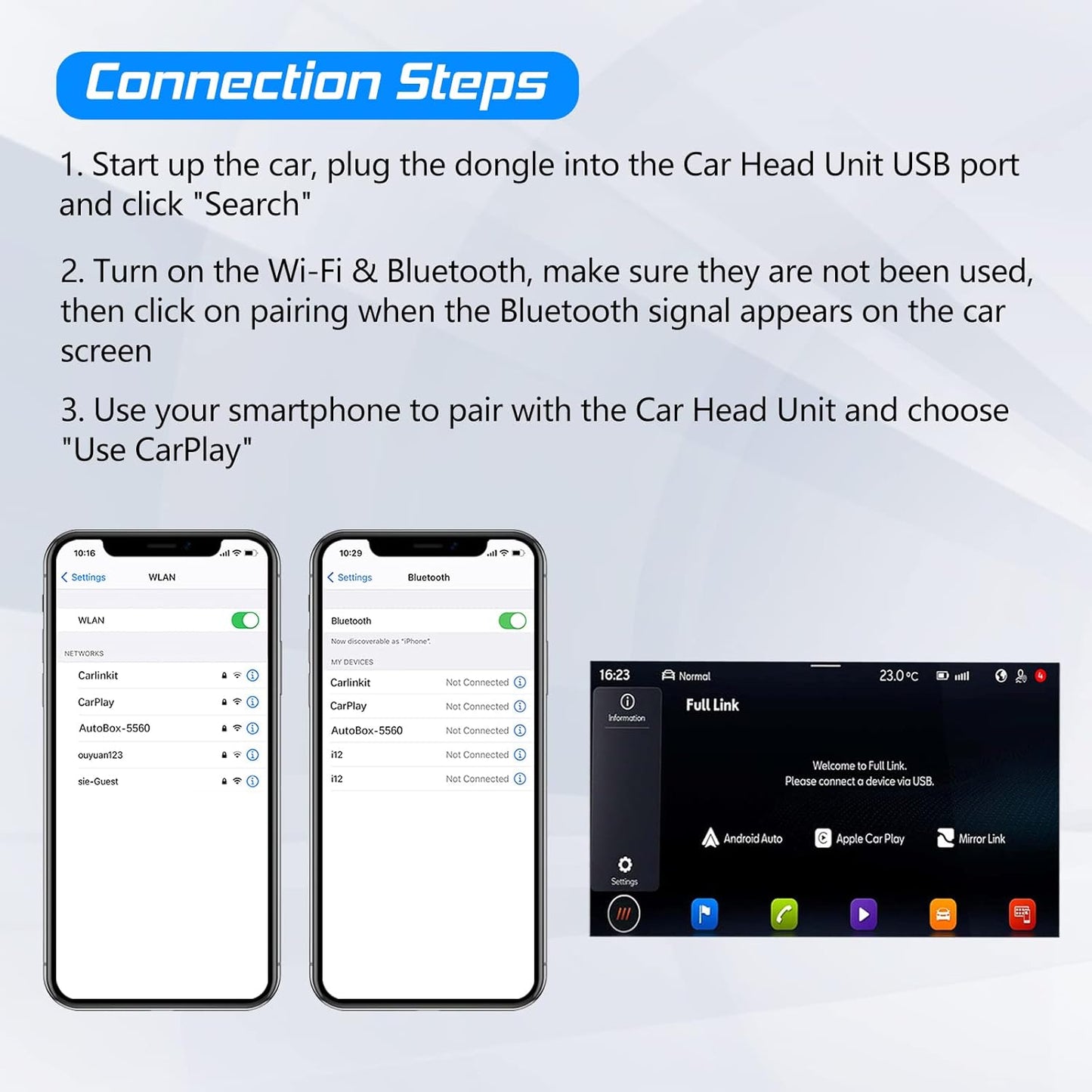 Cidava Wireless CarPlay Adapter, Compatible with Factory Wired CarPlay Cars (Model Year: 2019 to 2022), Wireless CarPlay Dongle Convert Wired to Wireless CarPlay, CPC200-U2W-Plus Black