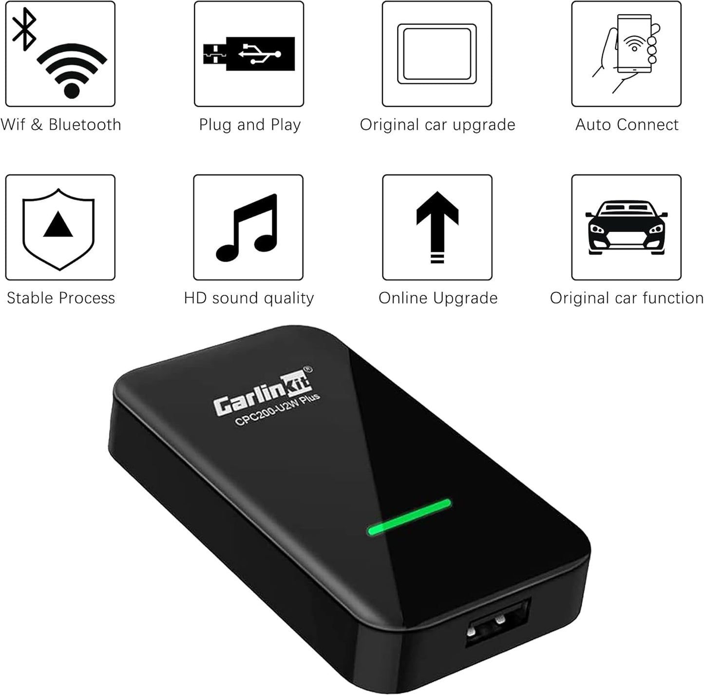 Cidava Wireless CarPlay Adapter USB for Factory Wired CarPlay Cars, Wireless CarPlay Dongle Convert Wired to Wireless CarPlay, Compatible with iPhone 6-14 Pro MAX