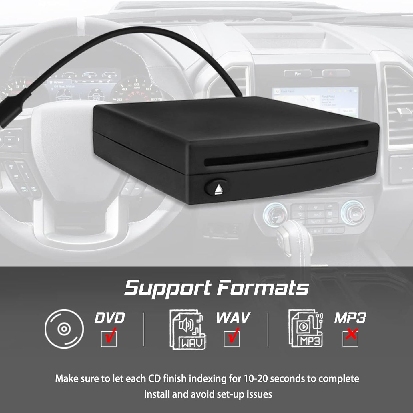 Cidava Vehicle CD Player, Cidava OE Integrated Vehicle CD Player via USB Radio Connection – (See Vehicle Fit Chart Image)