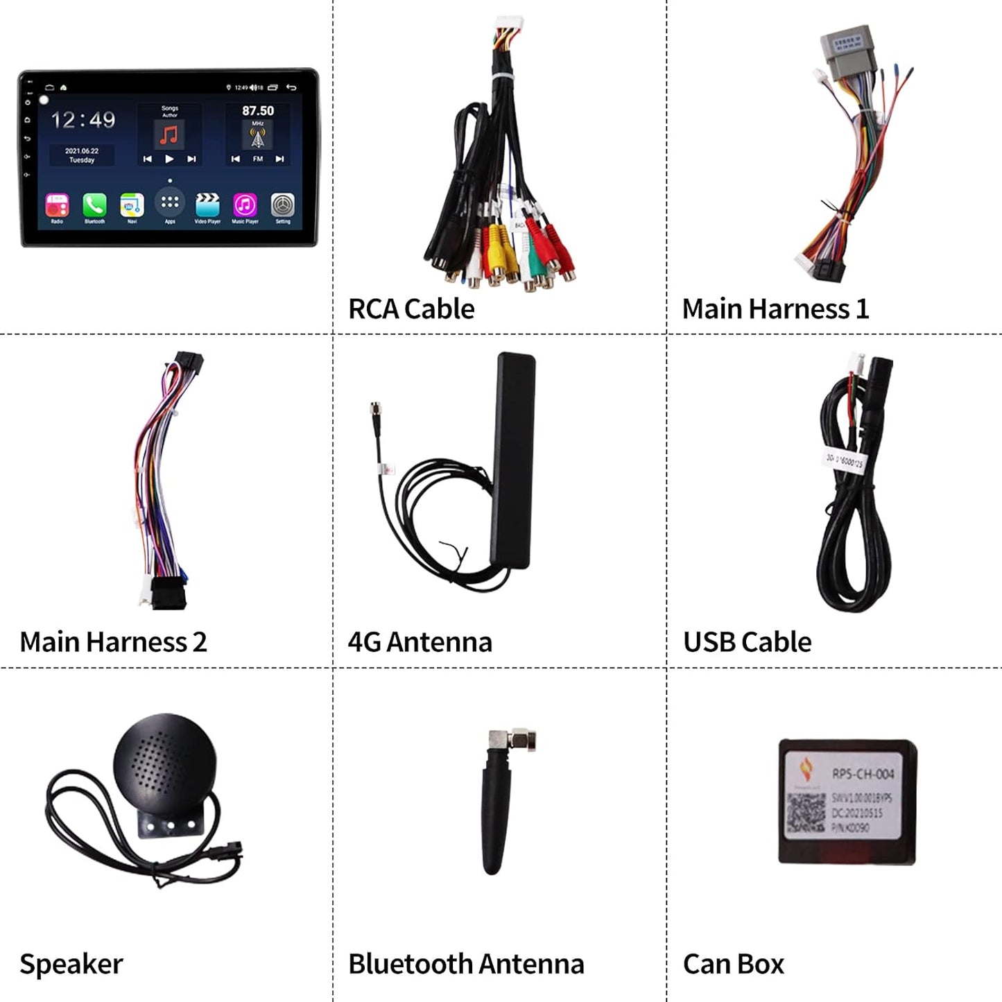 Android Car Stereo, Car Multimedia Player with Apple CarPlay & Android Auto, 10'' HD Touchscreen Car Radio