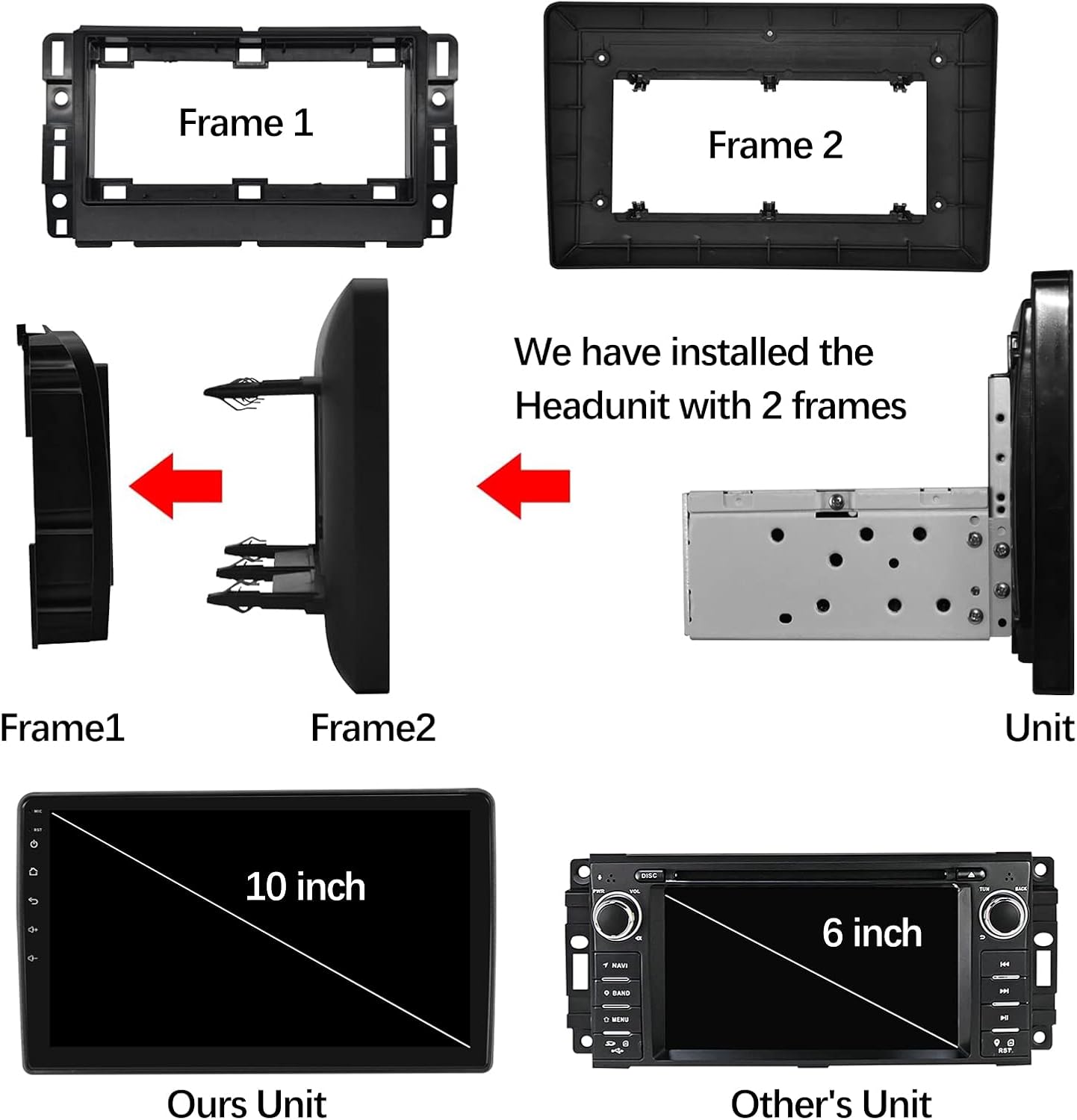 Android Car Stereo, Car Multimedia Player with Apple CarPlay & Android Auto, 10'' HD Touchscreen Car Radio
