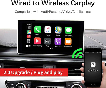 Cidava Wireless CarPlay Adapter USB for Factory Wired CarPlay Cars, Wireless CarPlay Dongle Convert Wired to Wireless CarPlay, Compatible with iPhone 6-14 Pro MAX