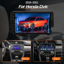 Car Stereo with Carplay and Android Auto for Honda Civic 2016 2017 2018 2019 2020 2021, Touchscreen Car Audio Receiver, Car Multimedia Player, AM/FM Radio, AUX Input, IPI, SIM Card Slot