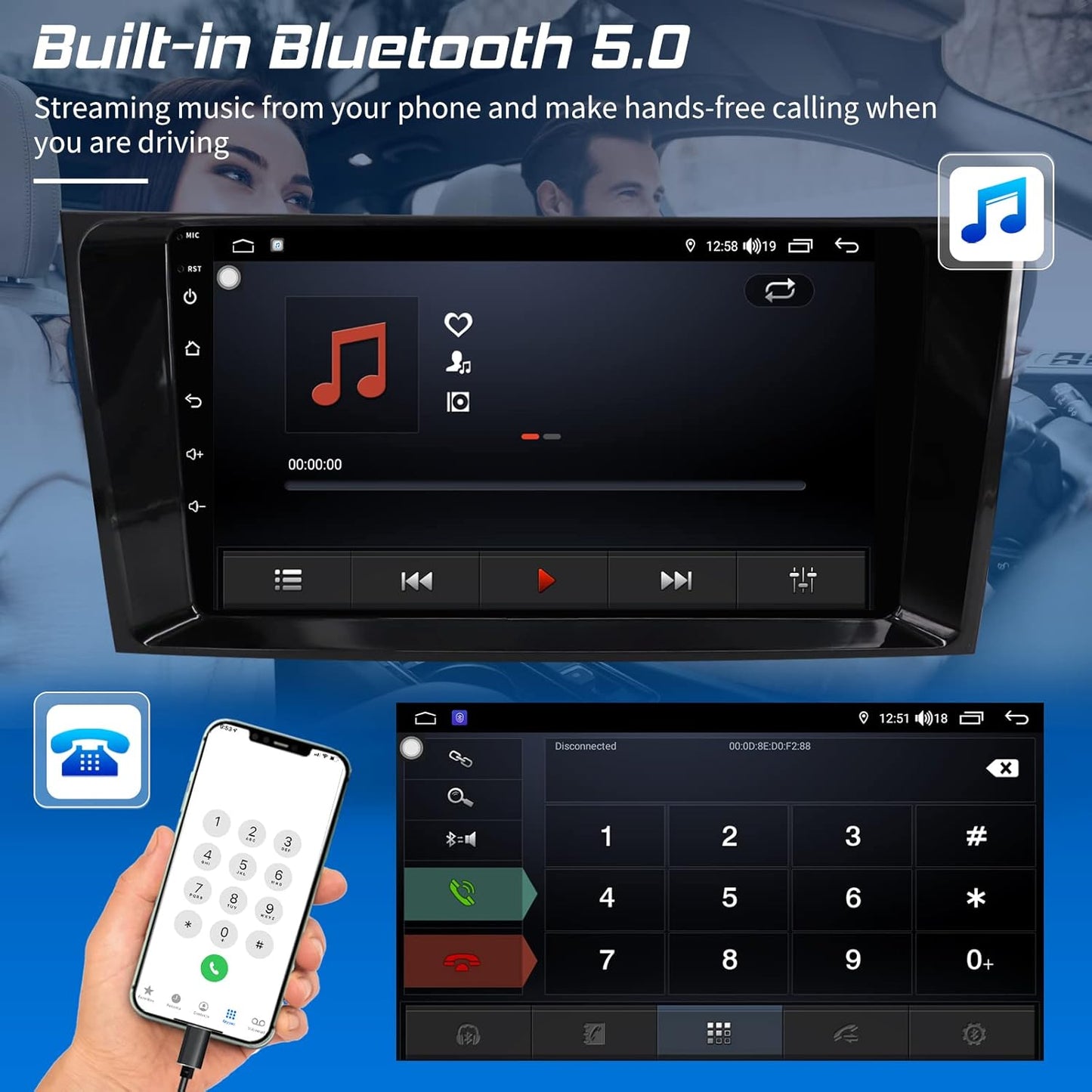 Car Stereo for Nissan Altima/Teana2014 2015 2016 2017 2018, Apple Carplay & Android Auto, 9inch HD IPS Touchscreen Car Audio Receiver, Car Multimedia Player with SIM Card Slot, AM/FM Radio, AUX Input