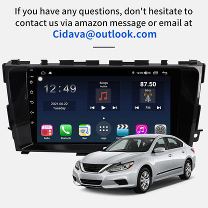 Car Stereo for Nissan Altima/Teana2014 2015 2016 2017 2018, Apple Carplay & Android Auto, 9inch HD IPS Touchscreen Car Audio Receiver, Car Multimedia Player with SIM Card Slot, AM/FM Radio, AUX Input