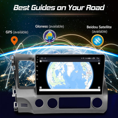 Car Stereo for Honda Civic 2006 2007 2008 2010 2011, Apple Carplay & Android Auto, 10'' HD IPS Touchscreen Car Audio Receiver, Car Multimedia Player with SIM Card Slot, AM/FM Radio, AUX Input