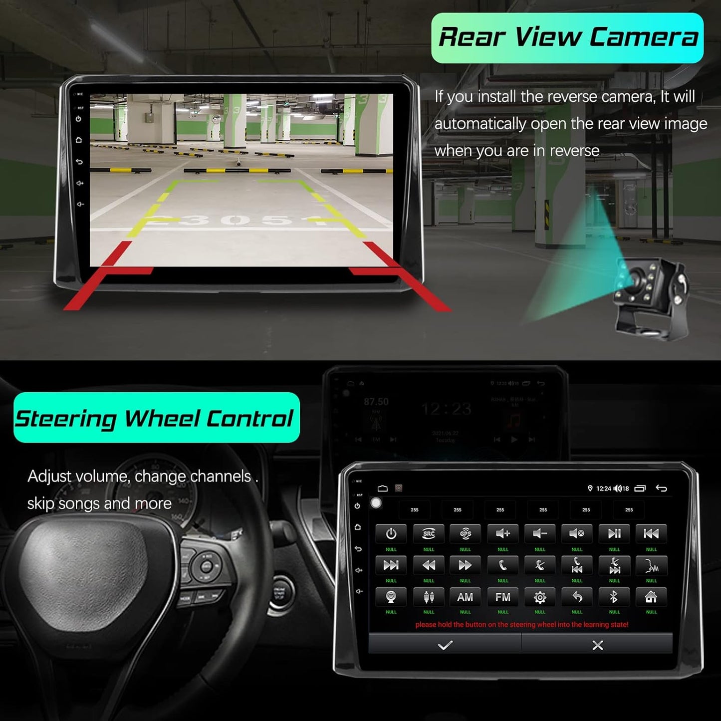 Car Stereo for Toyota Corolla 2019 2020 2021, Car Audio Receiver with Bluetooth, Video/Music Player, AM/FM, Touch Screen, Android Auto/CarPlay