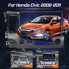 Car Stereo for Honda Civic 2006 2007 2008 2010 2011, Apple Carplay & Android Auto, 10'' HD IPS Touchscreen Car Audio Receiver, Car Multimedia Player with SIM Card Slot, AM/FM Radio, AUX Input
