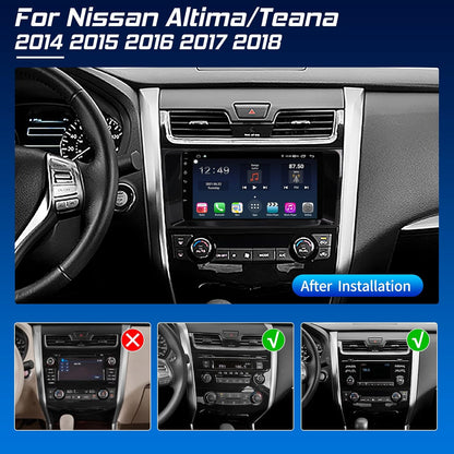 Car Stereo for Nissan Altima/Teana2014 2015 2016 2017 2018, Apple Carplay & Android Auto, 9inch HD IPS Touchscreen Car Audio Receiver, Car Multimedia Player with SIM Card Slot, AM/FM Radio, AUX Input
