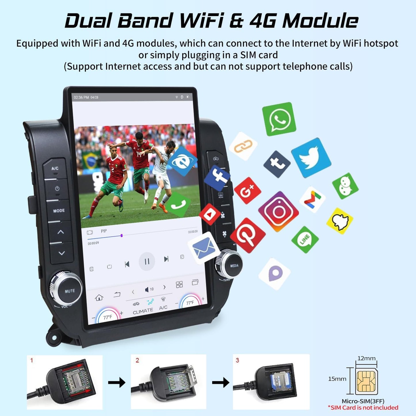 Cidava 13 Inch Qualcomm Android 11 Car Radio for Chevy Silverado and GMC Sierra 2014-2018, T-Style Car Stereo
