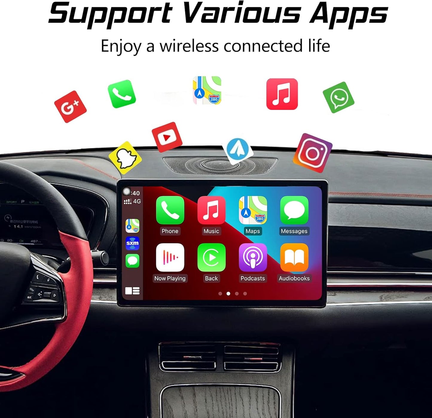 Cidava Wireless CarPlay Adapter, Compatible with Factory Wired CarPlay Cars (Model Year: 2019 to 2022), Wireless CarPlay Dongle Convert Wired to Wireless CarPlay, CPC200-U2W-Plus Black