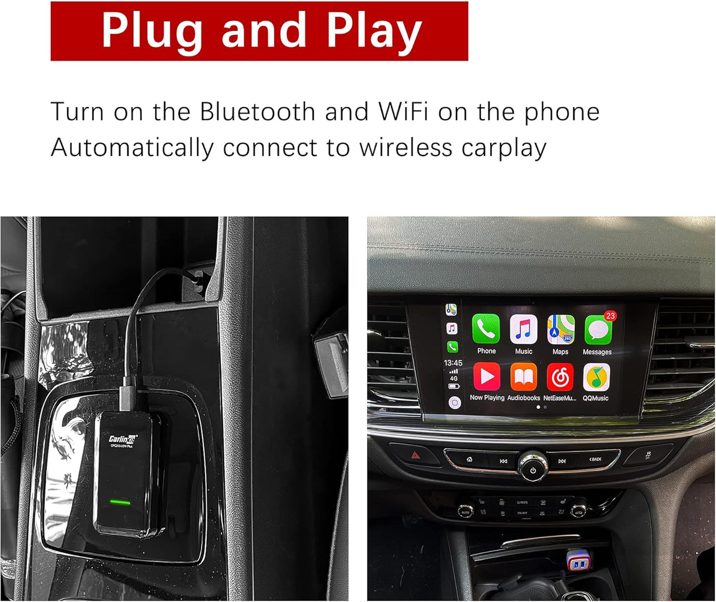 Cidava Wireless CarPlay Adapter USB for Factory Wired CarPlay Cars, Wireless CarPlay Dongle Convert Wired to Wireless CarPlay, Compatible with iPhone 6-14 Pro MAX